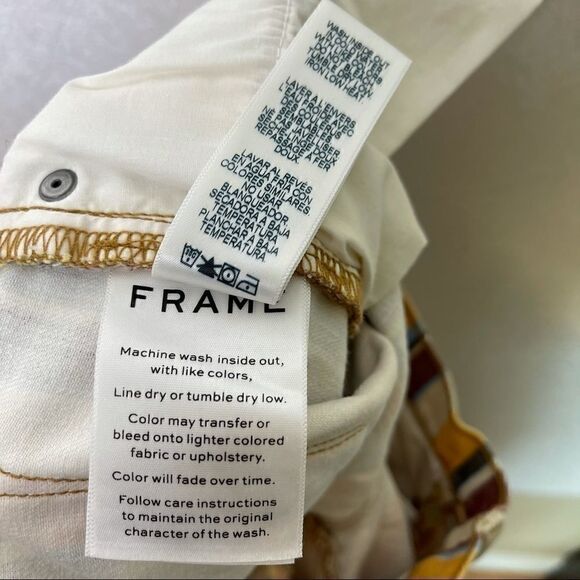 Frame Le Cutoff Denim Shorts Painterly Raw Hem 24 - Picture 7 of 7